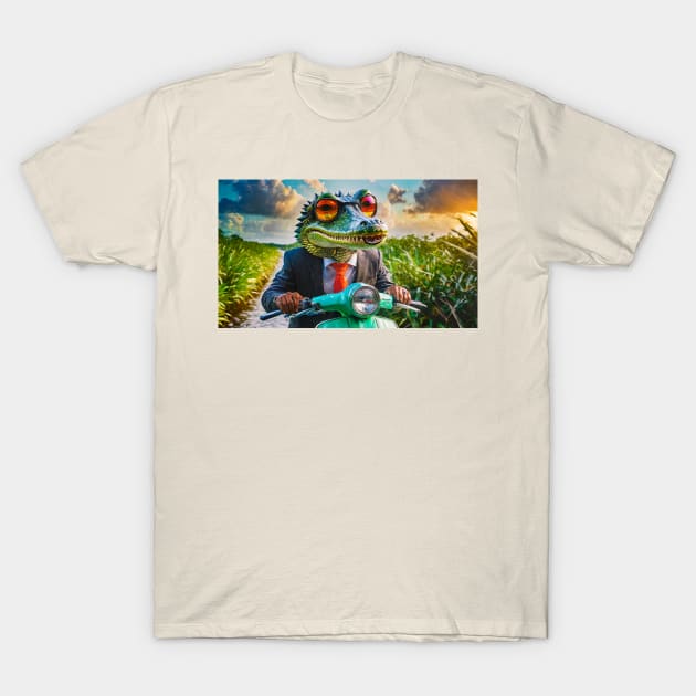 Gator Scooter Rider T-Shirt by CreativePhil